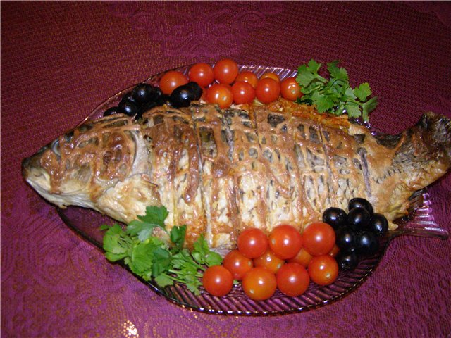 Bream пълнени с гъби